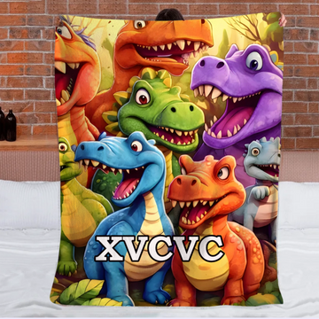 Customized Cute Dinosaur Blanket - Personalized Name - Gift For Kids, Children0001