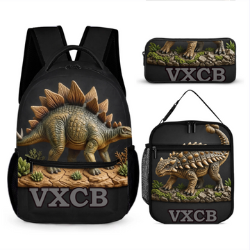 Customized Dinosaur Backpack Set - Personalized Name - Gifts For Kids