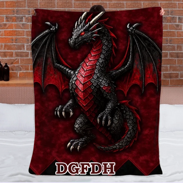 🐲Customized Dragon Themed Blanket - Personalized Name - Gift For Dragon Lovers