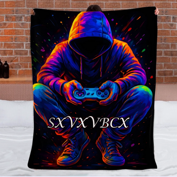 Customized Gaming Controller Blanket - Personalized Name - Gifts For Him, Her, Game Lovers0001