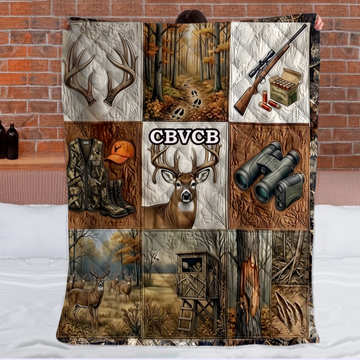 Customized Hunting-themed Blanket – Personalized Name – Gift for Hunter, Hunting Lovers0001