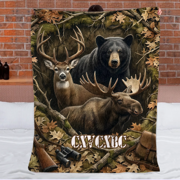 Customized Hunting Blanket - Personalized Name - Gift For Hunting Lovers0001