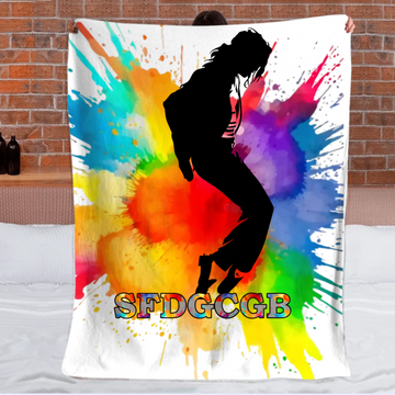Customized Ink Splash Silhouette Blanket – Personalized Name - Gift for Ink Art Lovers