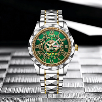 Customized Irish Crown & Heart Watch - Personalized Name - Gift For Him_Her
