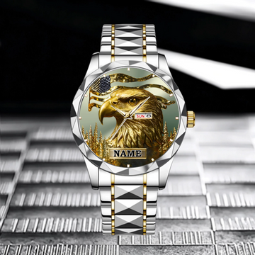 Customized Majestic Eagle Watch - Personalized Name - Gift For Eagle Lovers, Owners