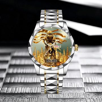Customized Motocross Racer Watch - Personalized Name - Gift For Motocross Racers, Lovers