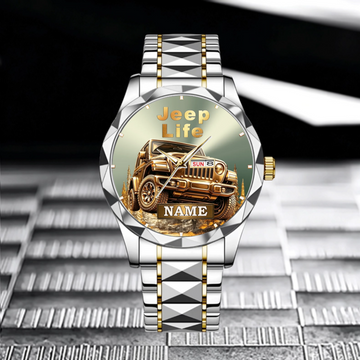 Customized Off-Road Glory Round Watch - Personalized Name - Gifts For Off-Road Lovers