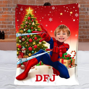 Customized Photo Blanket - Personalized Photos and Names Flannel Soft Blanket - Gift for Kids