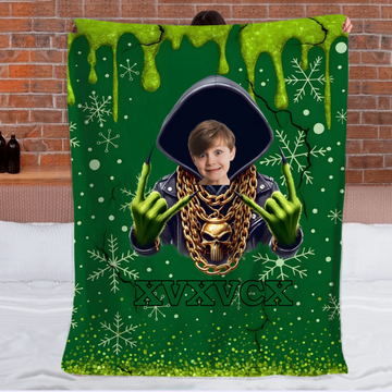 Customized Photo Christmas Blanket - Personalized Photo and Name - Christmas Gift For Kids, Friends