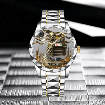 Customized Police Officer Jacket Watch - Personalized Name And Badge Number - Gift For Police