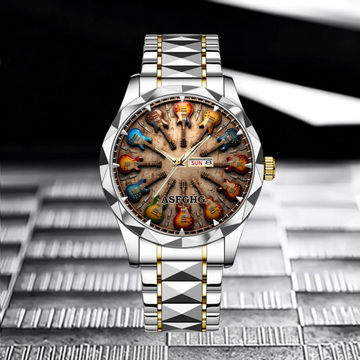 Customized Rock Around The Clock Guitar Watch - Personalized Name - Gift For Music Lovers