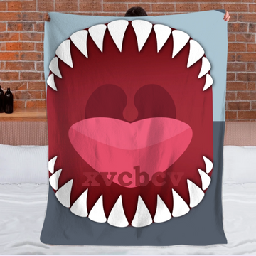 Customized Shark Blanket – Personalized Name Flannel Blanket – Gift for Kids