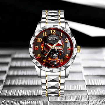 Customized Skull Theme Watch - Personalized Name - Wonderful Gift for Friend