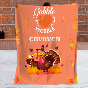 Customized Thanksgiving Turkey Pumpkin Pie Blanket - Personalized Name - Gift For Your Dear Ones, Thanksgiving Gift