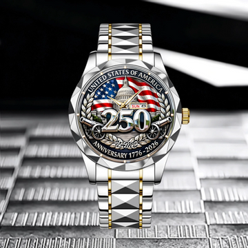 Customized USA 250th Anniversary Capitol Watch - Personalized Name - Gift for Patriots, Veterans, History Lovers