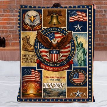 Customized USA 250th Anniversary Eagle Blanket - Personalized Name - Patriot's Memorabilia0001