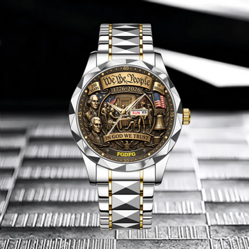 Customized USA 250th Anniversary History Watch - Personalized Name Watch - Gift For American Patriots