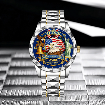 Customized United State 250th Anniversary Watch – Personalized Name - Patriotic Gift For Dads, Friends, Sons