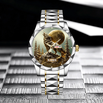 Customized Wolf Watch - Personalized Name - Gift for Wolf Lovers