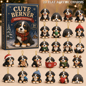 Cute Berner Winter Advent Calendar 2026 24 Day Festive Countdown Acrylic Charms Blind Box Gift For Bernese Lovers