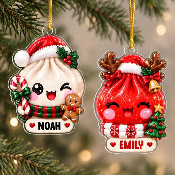 Cute Christmas Dumpling Personalized Acrylic Ornament Christmas Gift Dumpling Lover Gift Kids Christmas Gift