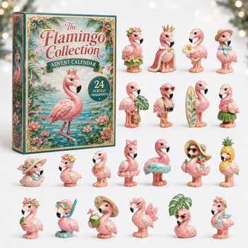 Cute Flamingo Advent Calendar 2026 - 24-Day Countdown, Acrylic Charms Every Day Bring New Suprises