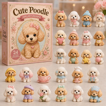 Cute Poodle Advent Calendar 2026 - 24-Day Countdown, Acrylic Charms Every Day Bring New Suprises