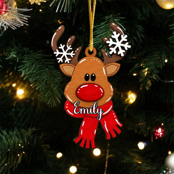 Cute Reindeer Personalized Acrylic Ornament Christmas Decor Personalized Family Christmas Reindeer