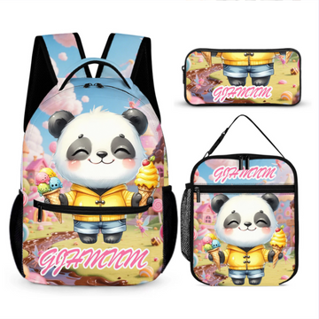 Cute Little Panda Custom Backpack - Personalized Name - Back-to-school Gifts