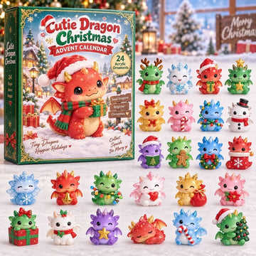 Cutie Dragon Christmas Advent Calendar 2026 - 24-Day Countdown, Acrylic Charms
