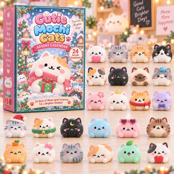 Cutie Mochi Cats advent calendar 2026 - 24-Day Countdown, Acrylic Charms