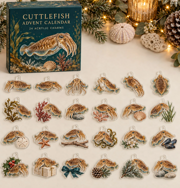Cuttlefish Advent Calendar 2026 - 24-Day Countdown, Acrylic Charms Every Day Bring New Suprises