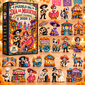 D A De Muertos Advent Calendar 2026 24 Acrylic Ornaments Mexican Day Of The Dead Christmas Countdown Decor
