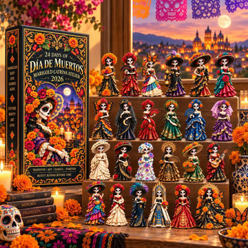 D A De Muertos Marigold Catrina Atelier Advent Calendar 2026 - 24-Day Countdown, Acrylic Charms