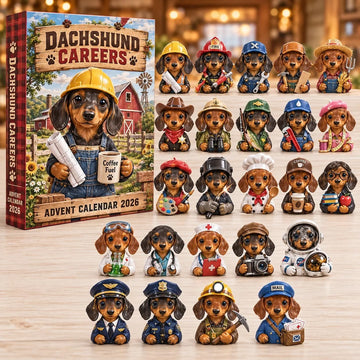 Dachshund Careers Advent Calendar 2026 - 24-Day Countdown, Acrylic Charms