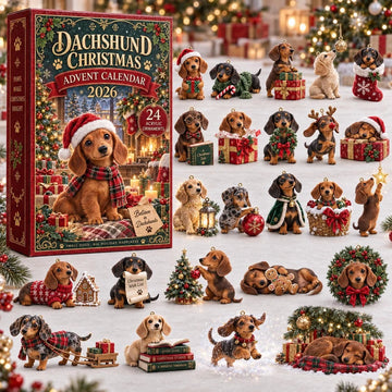 Dachshund Christmas Advent Calendar 2026 - 24-Day Countdown, Acrylic Charms