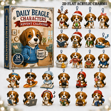 Daily Beagle Advent Calendar 2026 24 Day Festive Countdown Acrylic Charms Blind Box Gift For Dogs Lovers