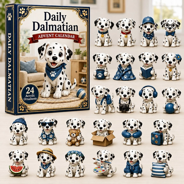 Daily Dalmatian Advent Calendar 2026 - 24-Day Countdown, Acrylic Charms Every Day Bring New Suprises