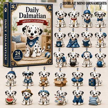 Daily Dalmatian Advent Calendar 2026 24 Day Festive Countdown Acrylic Charms Blind Box Gift For Dog Lovers