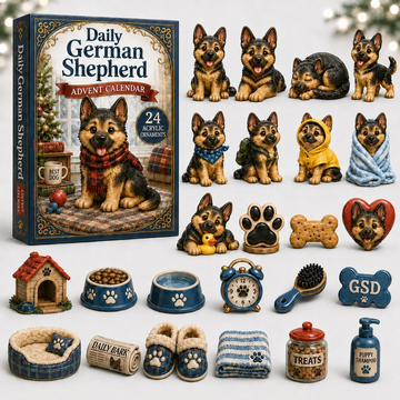 Daily German Shepherd Advent Calendar 2026 - 24-Day Countdown, Acrylic Charms Every Day Bring New Suprises