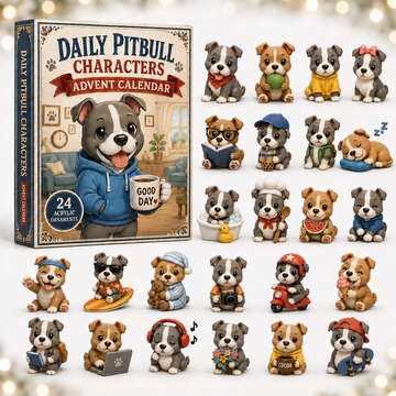 Daily Pitbull Characters Advent Calendar 2026 - 24-Day Countdown, Acrylic Charms Every Day Bring New Suprises