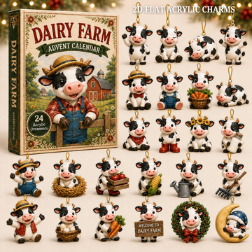 Dairy Farm Advent Calendar 2026 24 Day Festive Countdown Acrylic Charms Blind Box Gift For Farmer