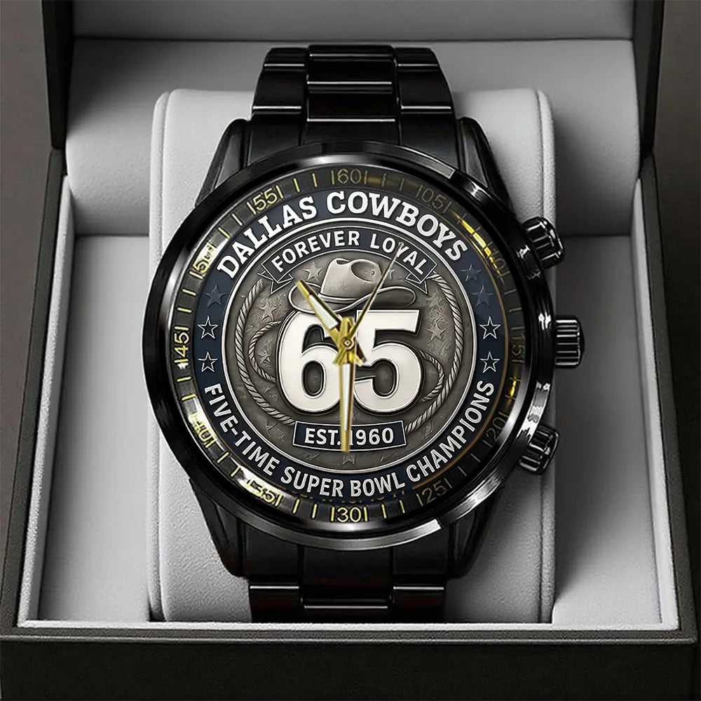 Dallas Cowboys 65th Anniversary 2025 Black Stainless Steel Watch – TANTN16204