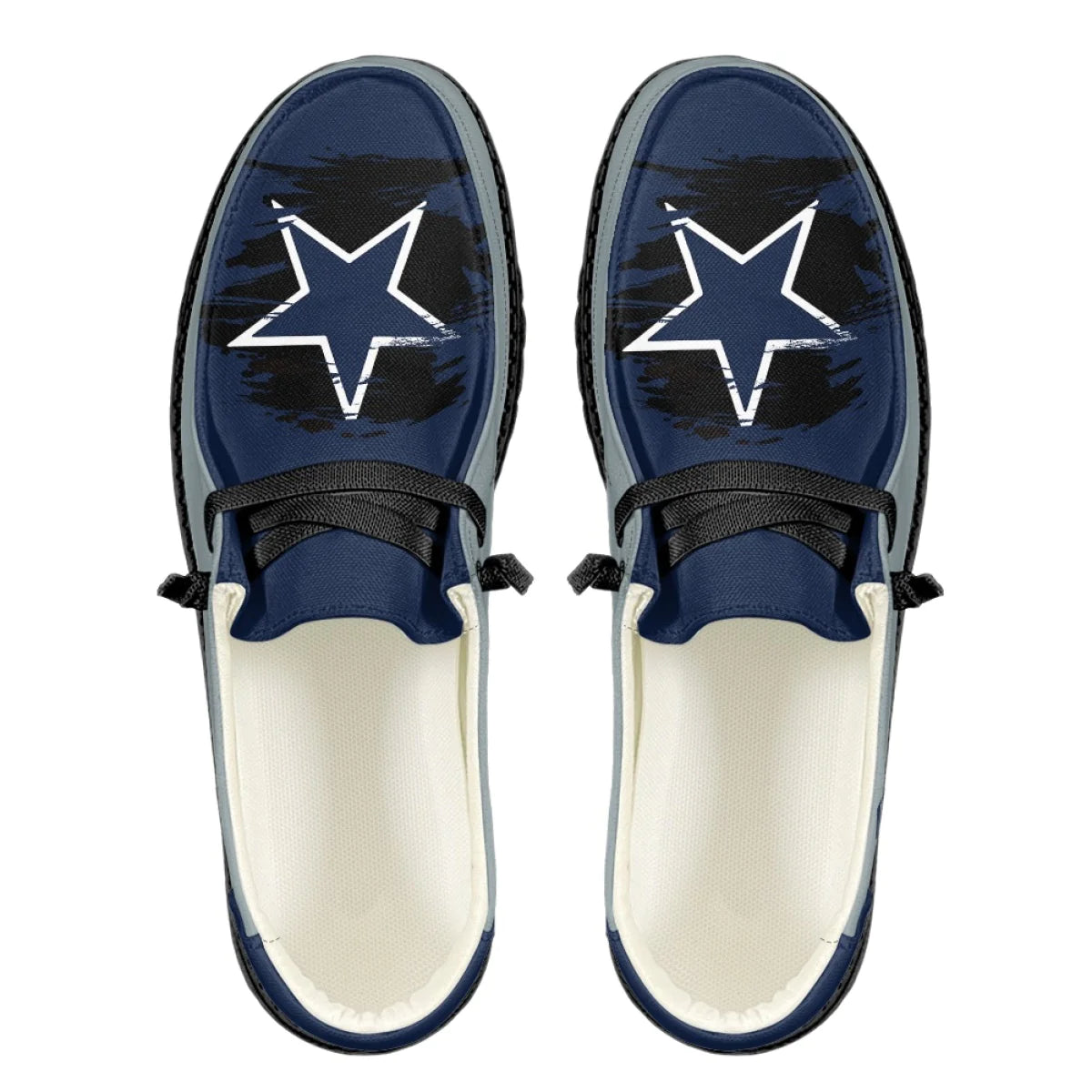 Dallas Cowboys Loafers Shoes Lace Up - Inspired By Hey Dudes Shoes Sty