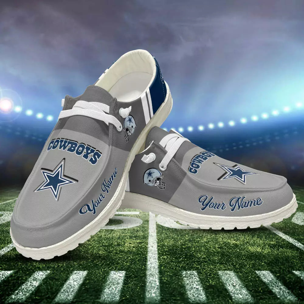 Dallas Cowboys NFL Personalized Hey Dude Sports Shoes Custom Name Design Perfect Gift For Fans