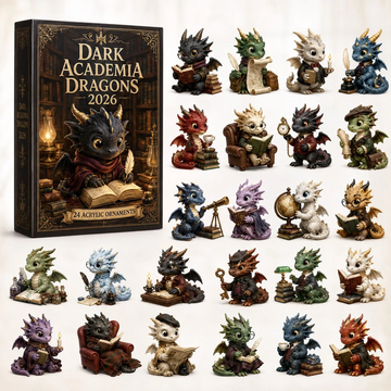 Dark Academia Dragons Advent Calendar 2026 - 24-Day Countdown, Acrylic Charms Every Day Bring New Suprises