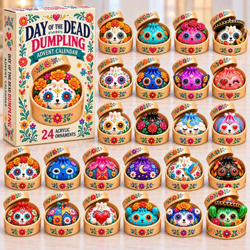 Day Of Dead Dumpling Advent Calendar 2026 - 24-Day Countdown, Acrylic Charms