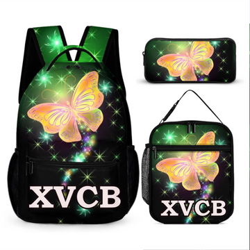 Dazzling Butterfly Name Customized Backpack - School Season Gift For Kids