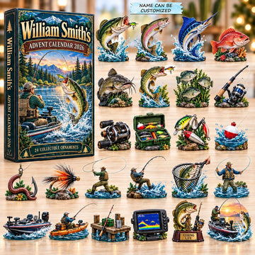 Deep Sea Fishing advent calendar 2026 - 24-Day Countdown, Acrylic Charms