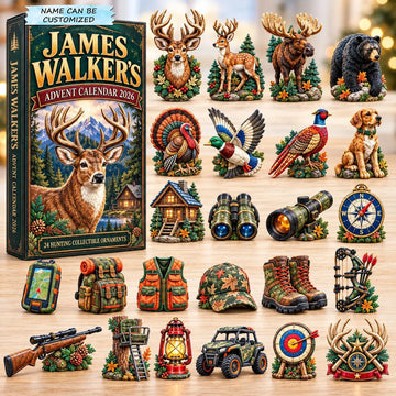 Deer Hunting Adventure advent calendar 2026 - 24-Day Countdown, Acrylic Charms